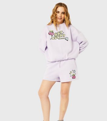 Skinnydip Lilac Get Lucky Jogger Shorts New Look