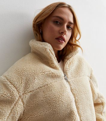 Cream teddy jacket outlet womens