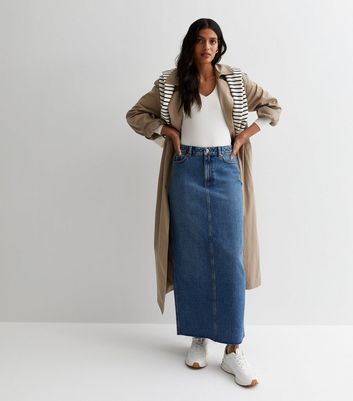 Blue Denim Tulip Maxi Skirt | New Look