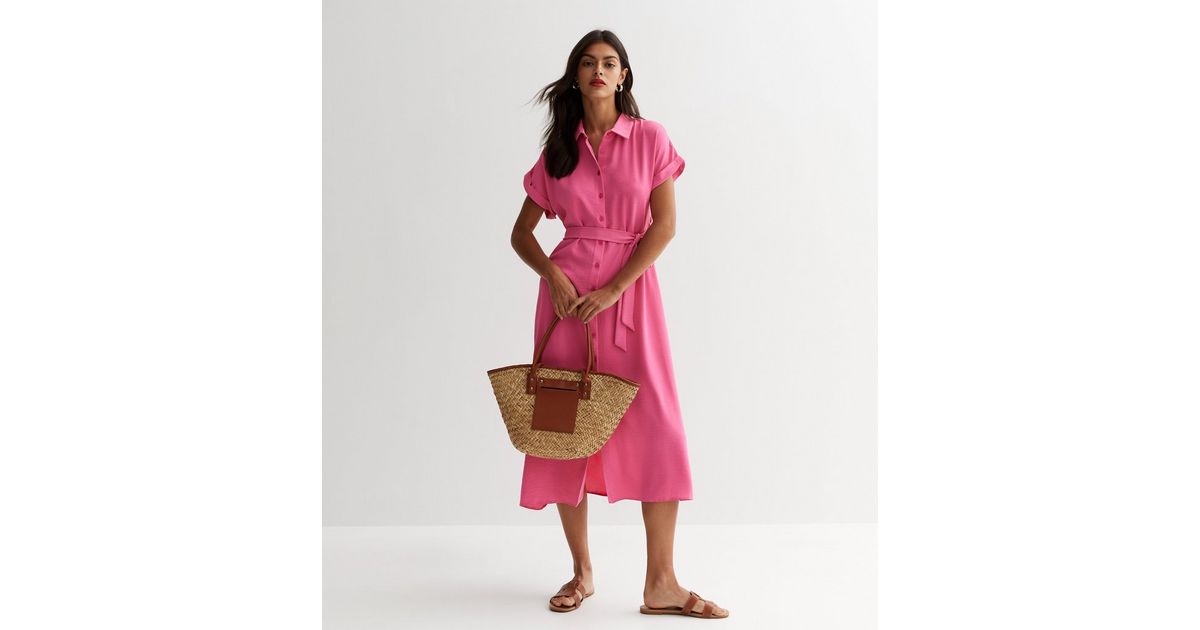 Orelia Pink Lace Detail Midaxi Dress