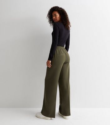 Tall Khaki Elasticated Tailored Trousers New Look