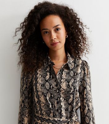 Shirt dress outlet snake print