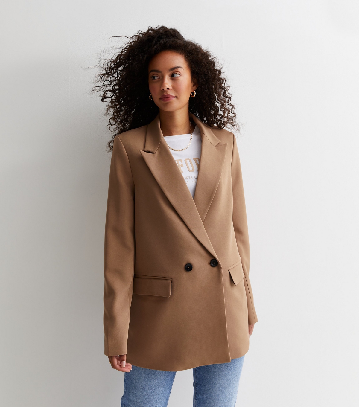 Women's Tall Camel Oversized Blazer New Look