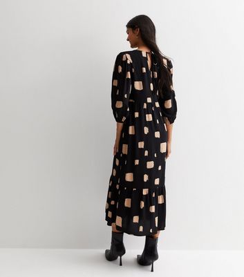 New look tiered midaxi store smock dress in polka dot