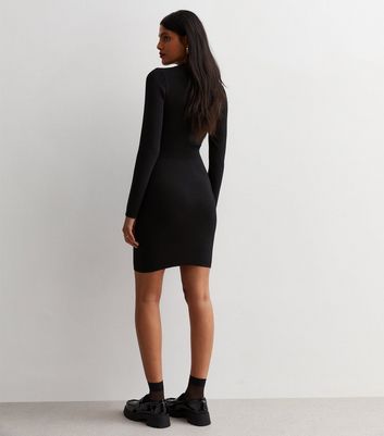 Black bodycon shop button up dress