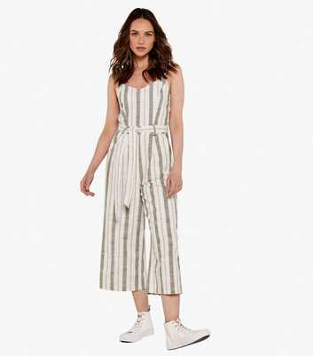 Apricot Off White Stripe Strappy Jumpsuit