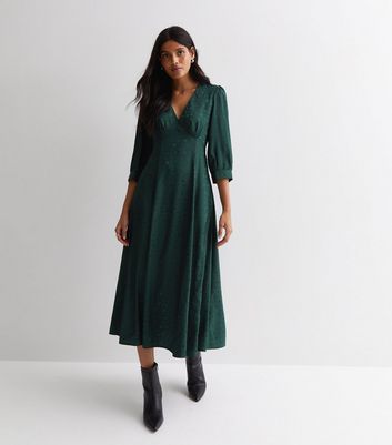 Coast green poppy hot sale spot jacquard dress