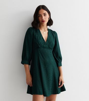 New look green spot dress best sale