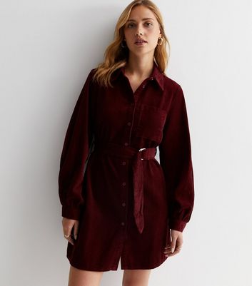 New look store burgundy cord pinafore