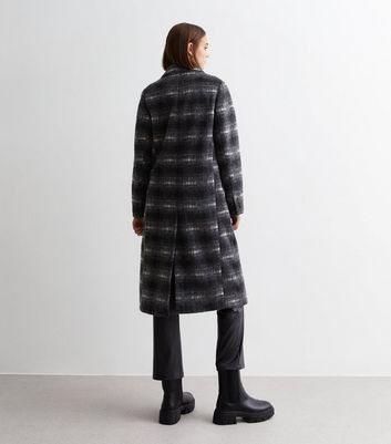 Black check formal longline sale coat