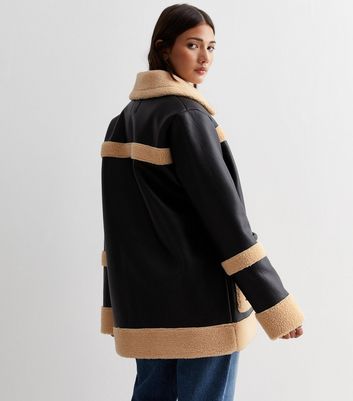 Topshop soft hot sale borg coat