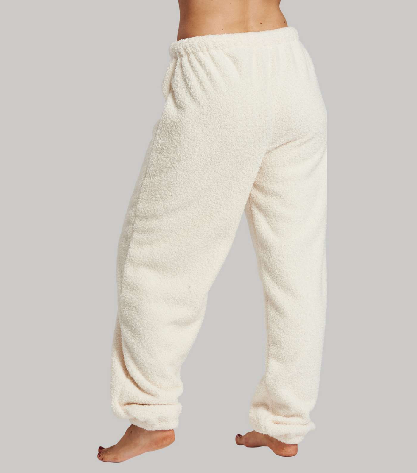 Loungeable Cream Soft Fuzzy Joggers Image 5