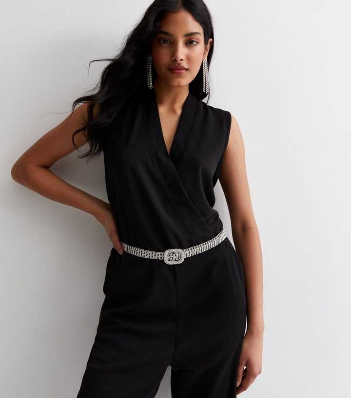 Silver Diamanté Chain Belt