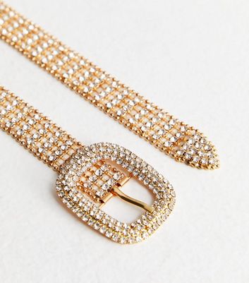 Gold Diamante Chain Belt New Look