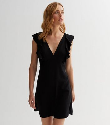 French connection store black ruffle dress