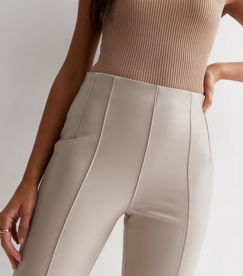 Off White Leather-Look High Waist Leggings New Look
