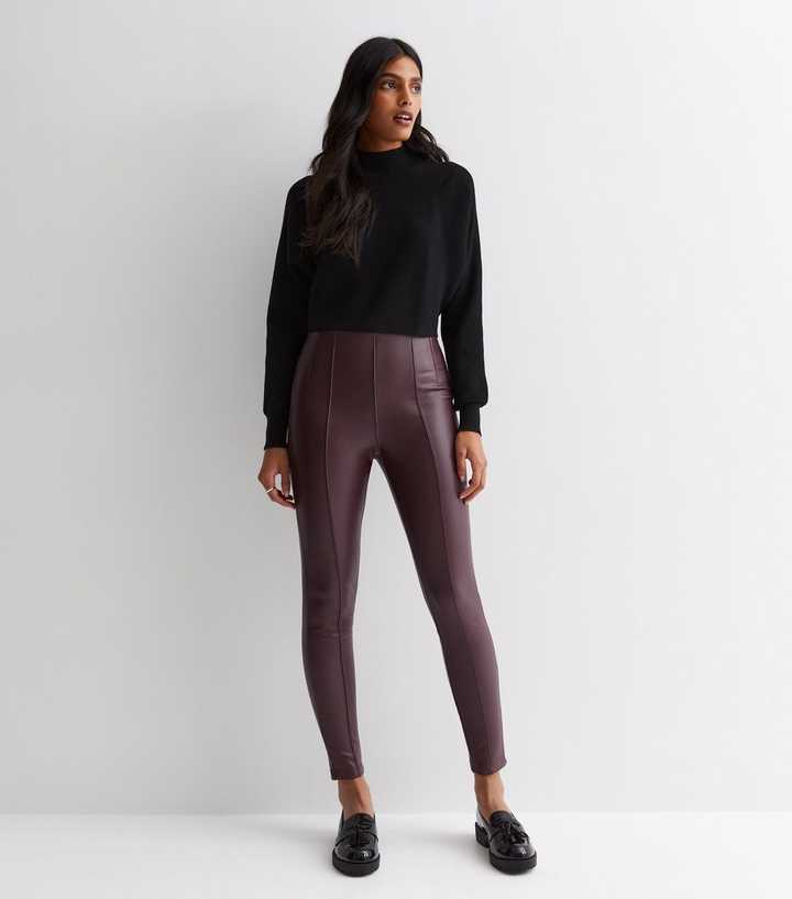 Leather Look Leggings Going Out Outfits For Women