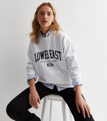 Off White Lower East Logo Sweatshirt New Look