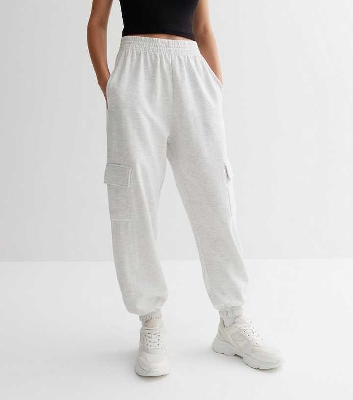 Petite Pale Grey Cargo Pocket Joggers