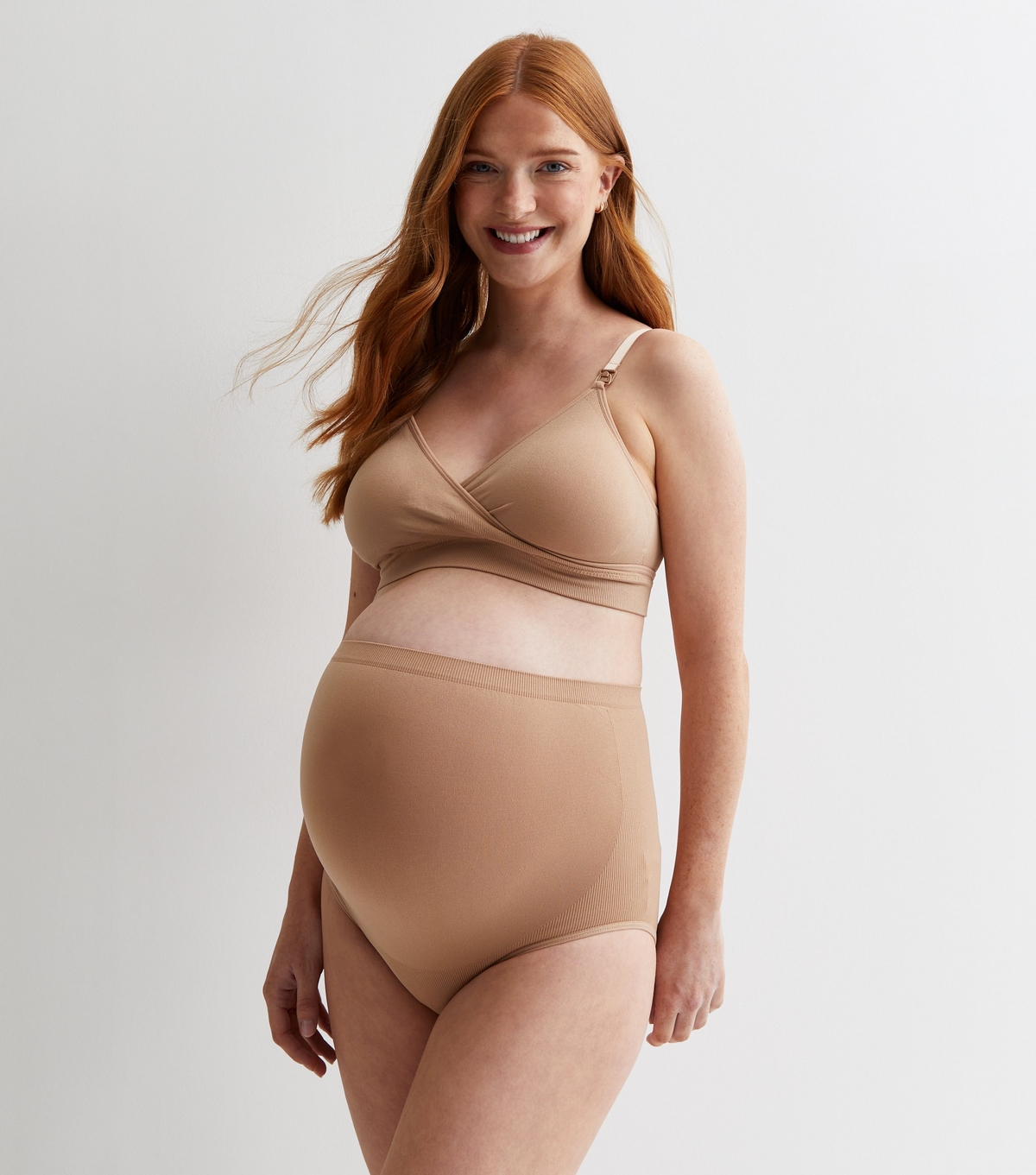 Women's Maternity Tan High Waist Over Bump Briefs New Look
