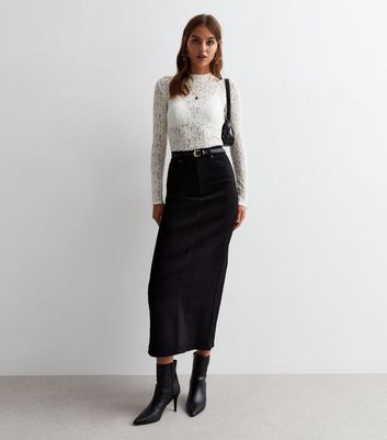 Black denim 2024 skirt new look