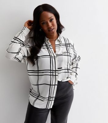 Plus size cheap checkered shirt