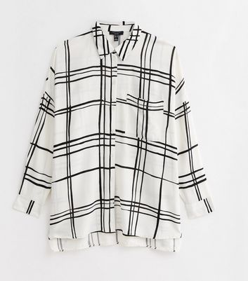 Curves Off White Check Long Sleeve Shirt New Look