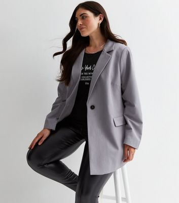 Dark grey oversized blazer hot sale