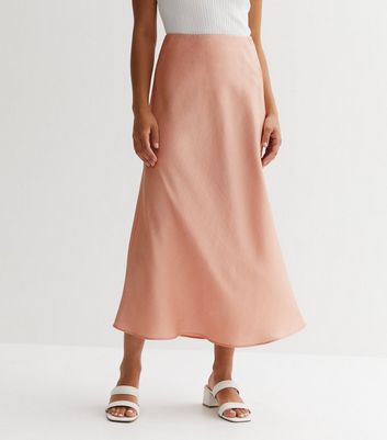 Rose gold satin hot sale skirt