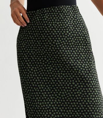 Black Polka Dot Midaxi Skirt | New Look