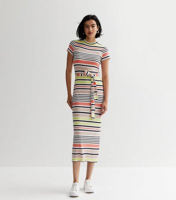 Ribbed Tie Waist Maxi Dress - Caffe