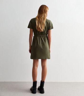 Olive green on sale t shirt dress