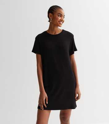 Black Oversized Mini T-Shirt Dress