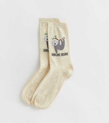 Cream Sloth Hanging Around Socks