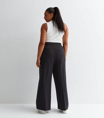 Curves Black Wide Leg Trousers | New Look