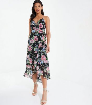 Quiz floral midi sales dress