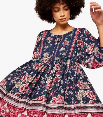 Ornate print sale kimono smock dress