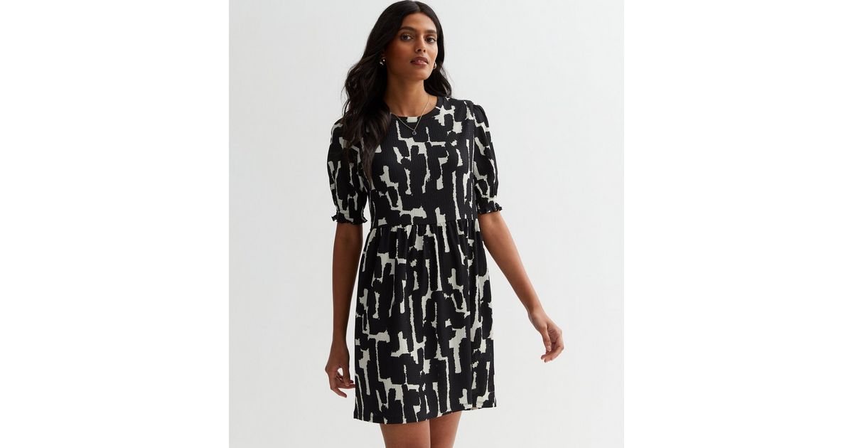 Abstract Printed Short Dress
