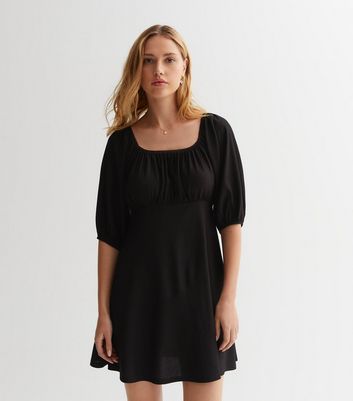 Black bardot mini dress sale