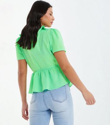 lime green peplum top