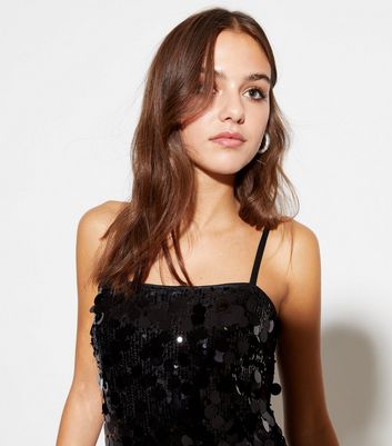 Sequin strappy mini sales dress