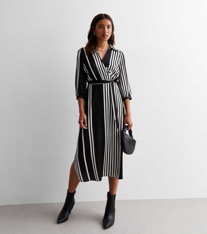 black and white stripe dress