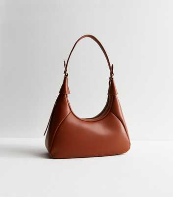 Tan Leather-Look Mini Shoulder Bag