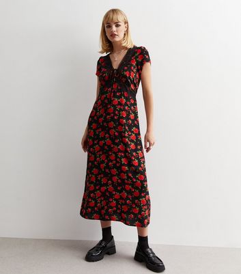 Red lace dress hot sale new look