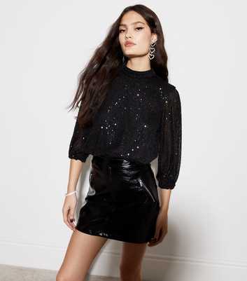 QUIZ Black Embellished Bandeau Bodysuit