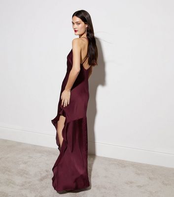 Womens burgundy best sale maxi dress