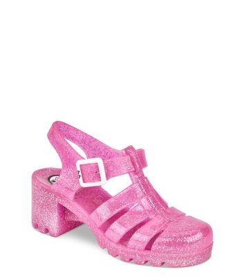 Pink glitter jelly shoes children's size 9 - Vinted