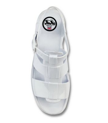 JUJU White Chunky Block Heel Sandals New Look