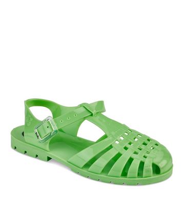 Green sale jelly sandals