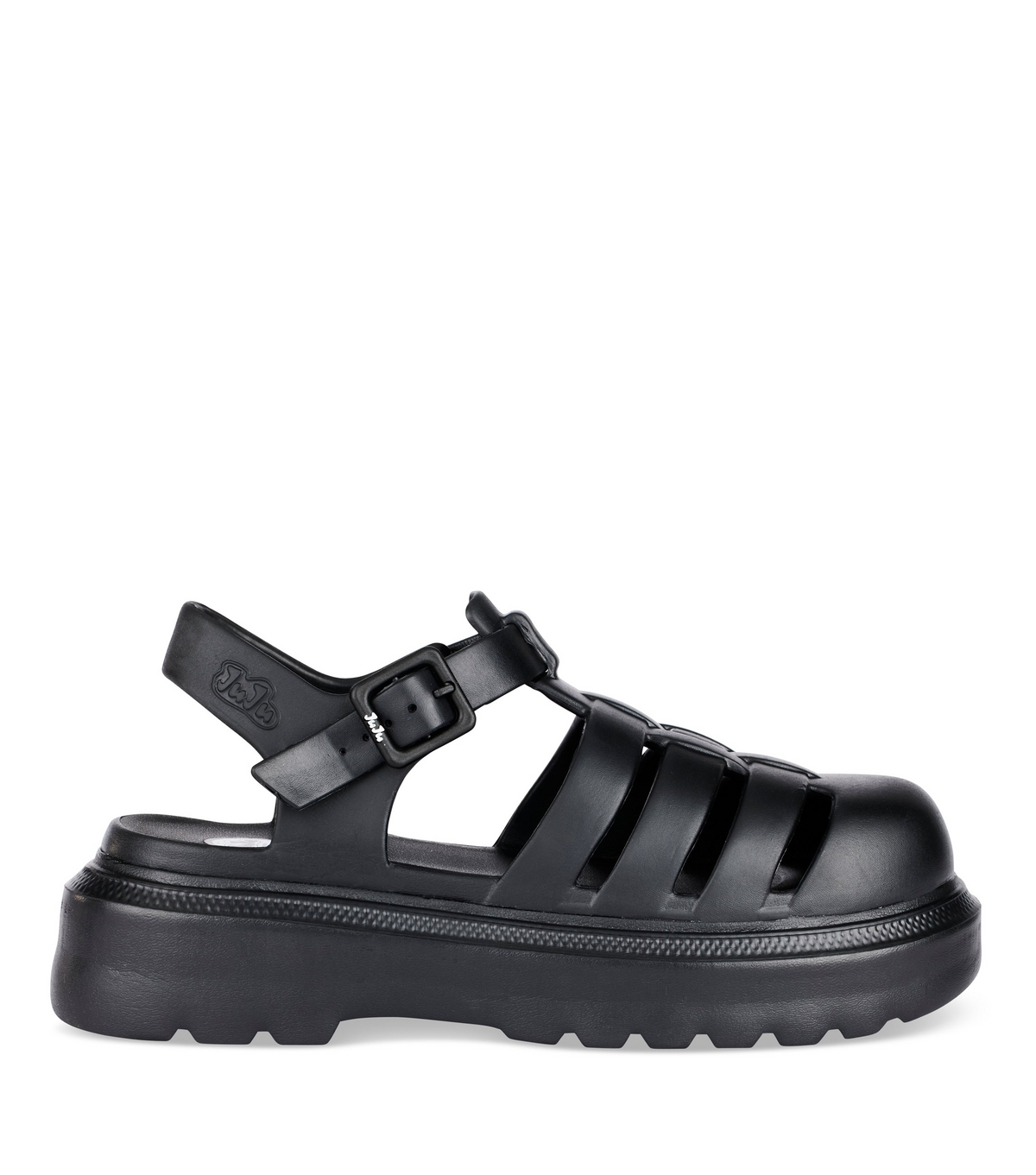 Women's Black Chunky Jelly Sandals JuJu New Look